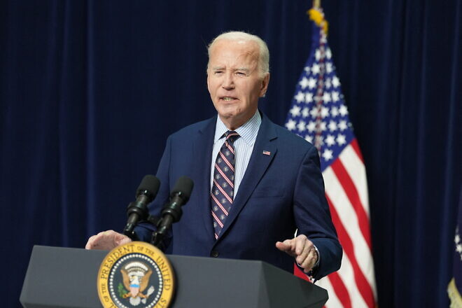 U.S. President Joe Biden makes a statement about the terrorist attack in New Orleans on Bourbon Street from Camp David, Md., on Jan. 1, 2025. Credit: Chris Kleponis/AFP via Getty Images.