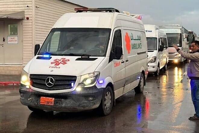 Gazans being evacuated for medical treatment in the UAE on Dec. 31, 2024. Source: COGAT/X.
