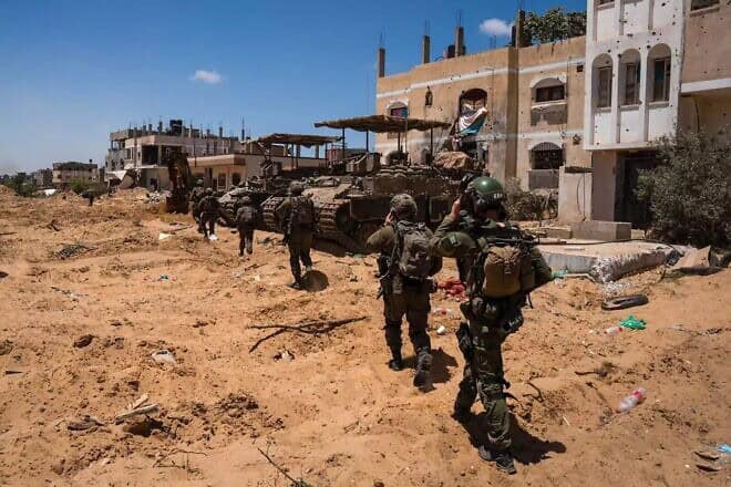 Israeli troops in the Gaza Strip during "Operation Swords of Iron." Credit: IDF Spokesperson's Unit.