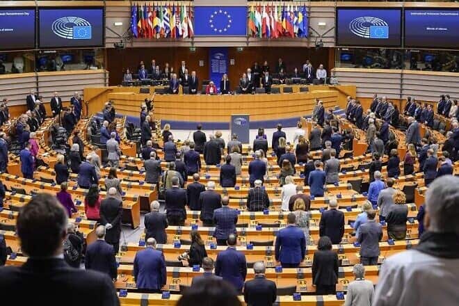The European Parliament plenary session for International Holocaust Remembrance Day, January 2024. Credit: European Jewish Press.