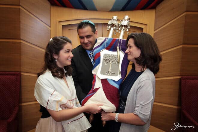 A JBI Library patron celebrates her bat mitzvah. Credit: Courtesy.