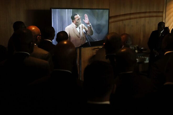 Nation of Islam Minister Louis Farrakhan delivers a speech at the Watergate Hotel in Washington, D.C., Nov. 16, 2017. Photo by Mark Wilson/Getty Images.