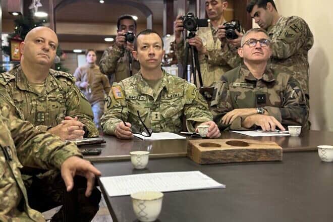 The international Israel-Lebanon ceasefire monitoring mechanism led by U.S. Maj. Gen. Jasper Jeffers (center) observes Lebanese Armed Forces 5th Brigade operations in southwest Lebanon on Jan. 7, 2025. Credit: U.S. Embassy in Lebanon.