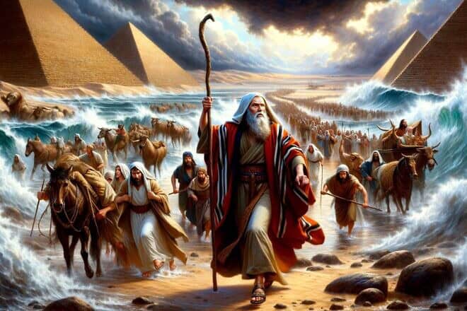 Moses leading the Israelites across the Red Sea. Credit: Kar3nt/Pixabay.