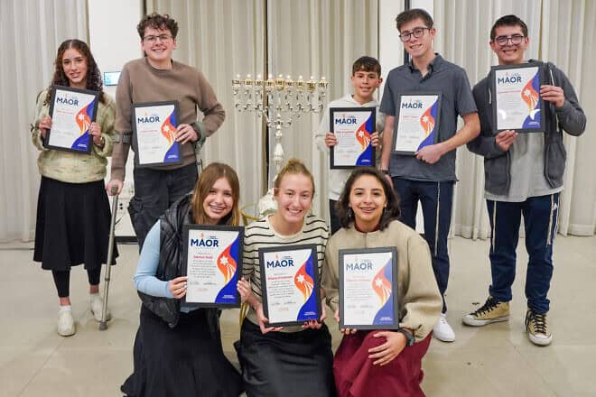 Nefesh B'Nefesh bestowed its Maor Prize to outstanding young immigrants to Israel for their contributions to strengthening the Jewish state. Credit: Courtesy.