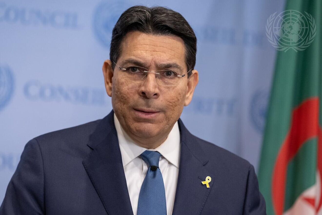 Danny Danon, Israeli ambassador to the United Nations, briefs reporters ahead of the U.N. Security Council meeting on the situation in the Middle East, Jan. 28, 2025. Credit: Manuel Elías/U.N. Photo.