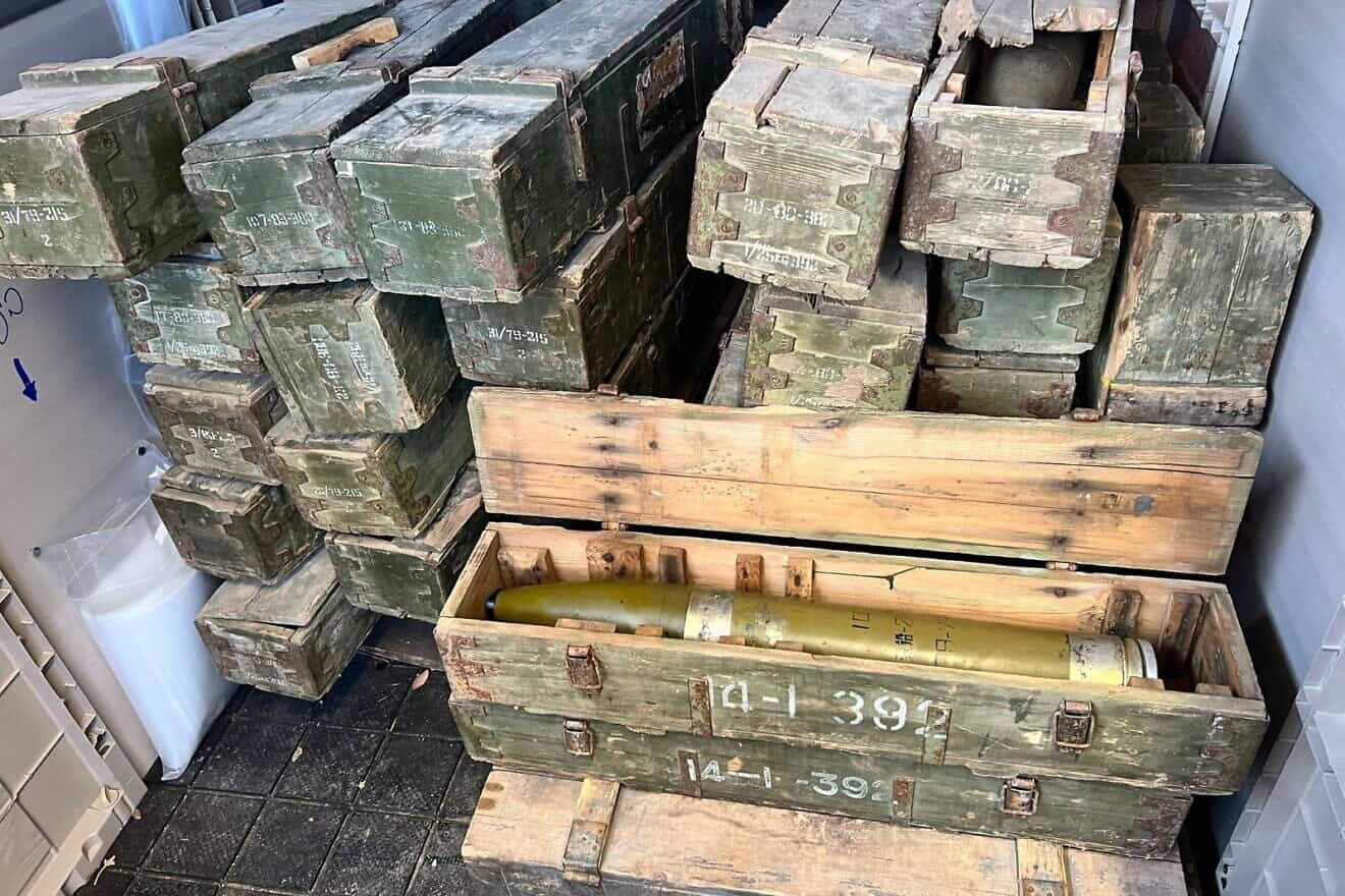 Weapons found by Israeli troops at the top of Mount Hermon. Credit: IDF.