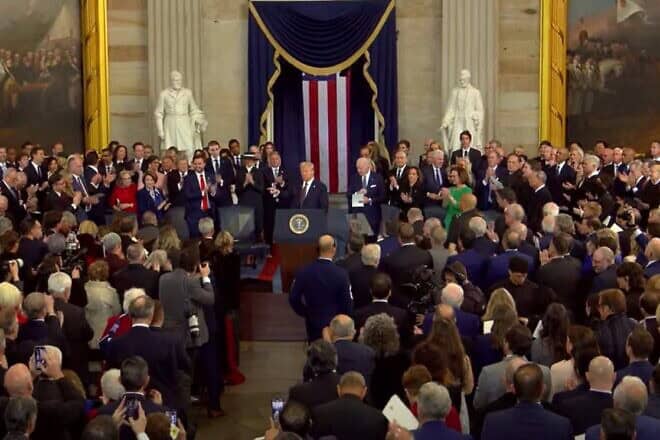 President Donald Trump speaks during his inauguration on Jan. 20, 2025. Photo courtesy of The White House.