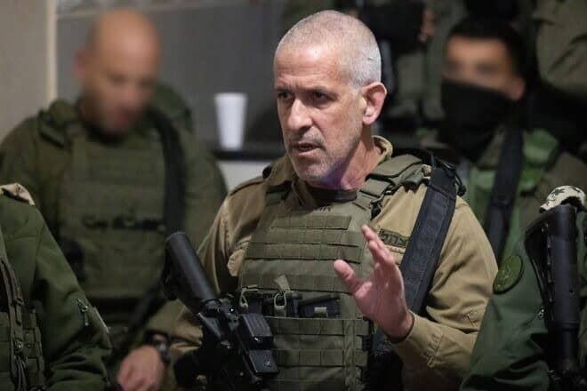 Israel Security Agency (Shin Bet) chief Ronen Bar during a visit to officers serving in Jenin, northern Samaria, Jan. 23, 2025. Credit: Israel Defense Forces.