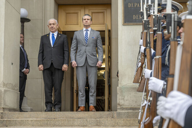 U.S. Secretary of Defense Pete Hegseth hosts Israeli Prime Minister Benjamin Netanyahu at the Pentagon, Washington, D.C., Feb. 5, 2025. Credit: U.S. Air Force Senior Airman Madelyn Keech/U.S. Department of Defense.
