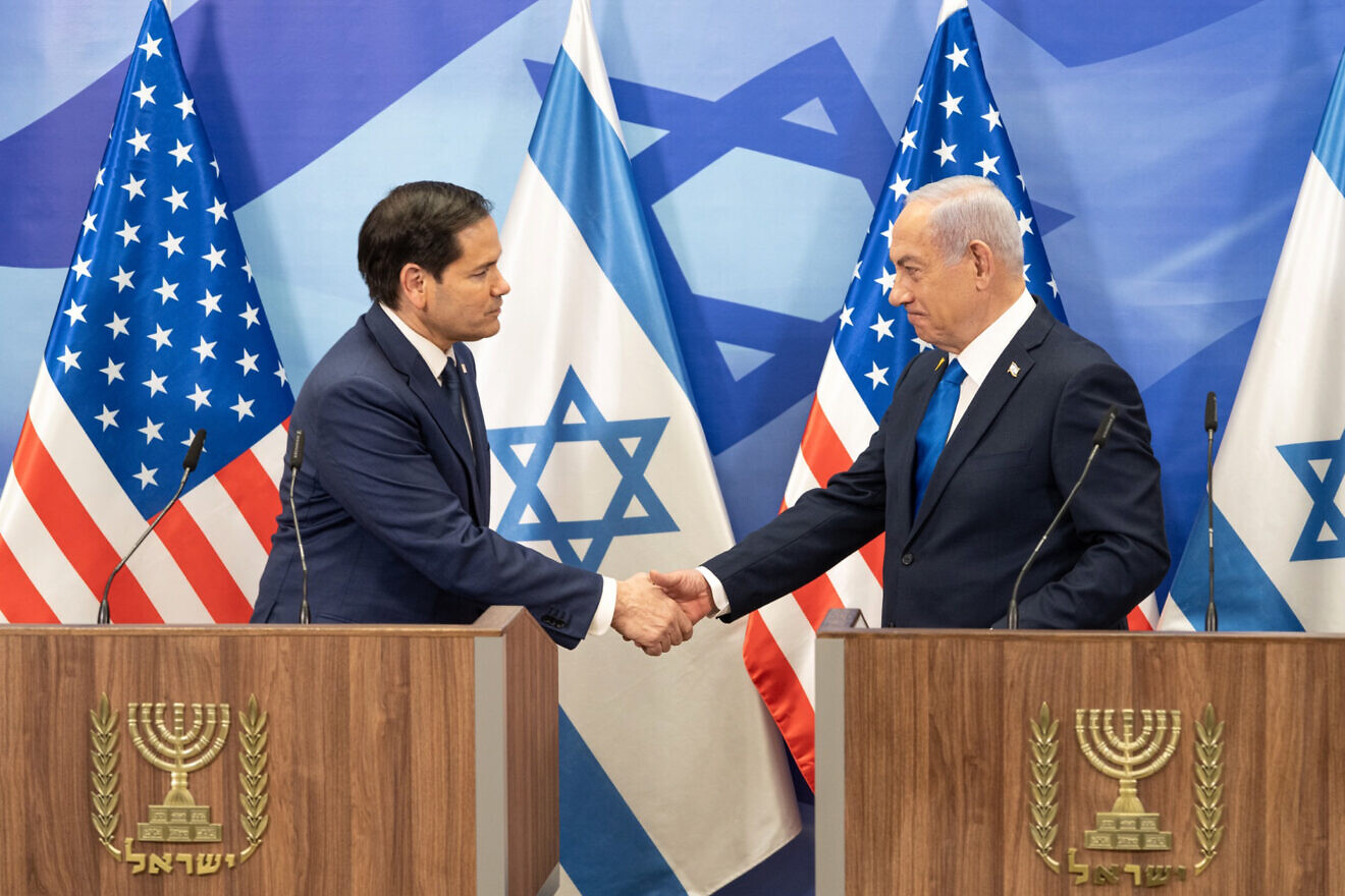 U.S. Secretary of State Marco Rubio and Israeli Prime Minister Benjamin Netanyahu deliver joint statements to the press in Jerusalem, Feb. 16, 2025. Credit: Freddie Everett/U.S. State Department.