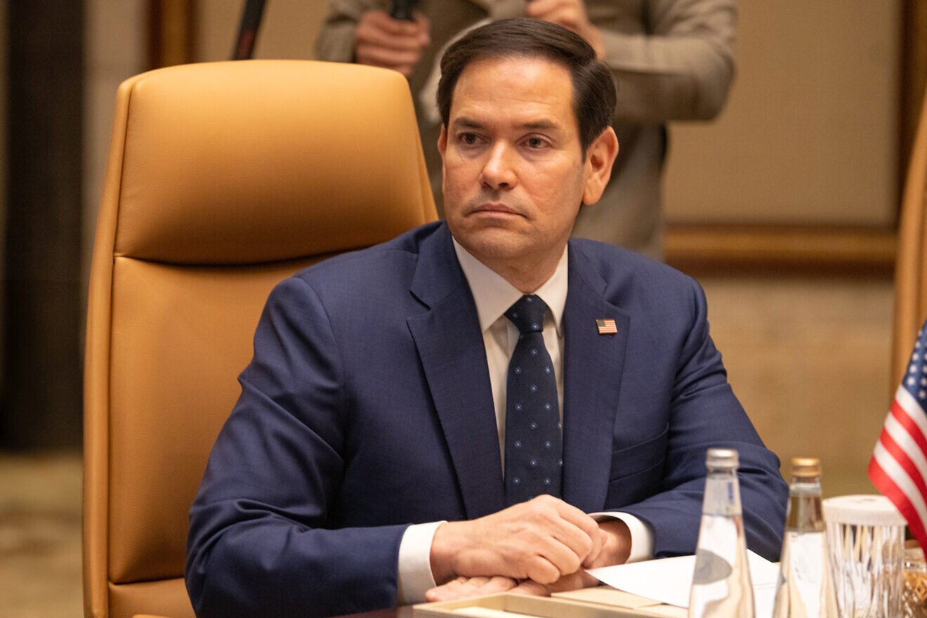 Secretary of State Marco Rubio attends a meeting with Saudi and Russian officials at Diriyah Palace in Riyadh, Saudi Arabia, Feb. 18, 2025. Photo by Freddie Everett/U.S. State Department.