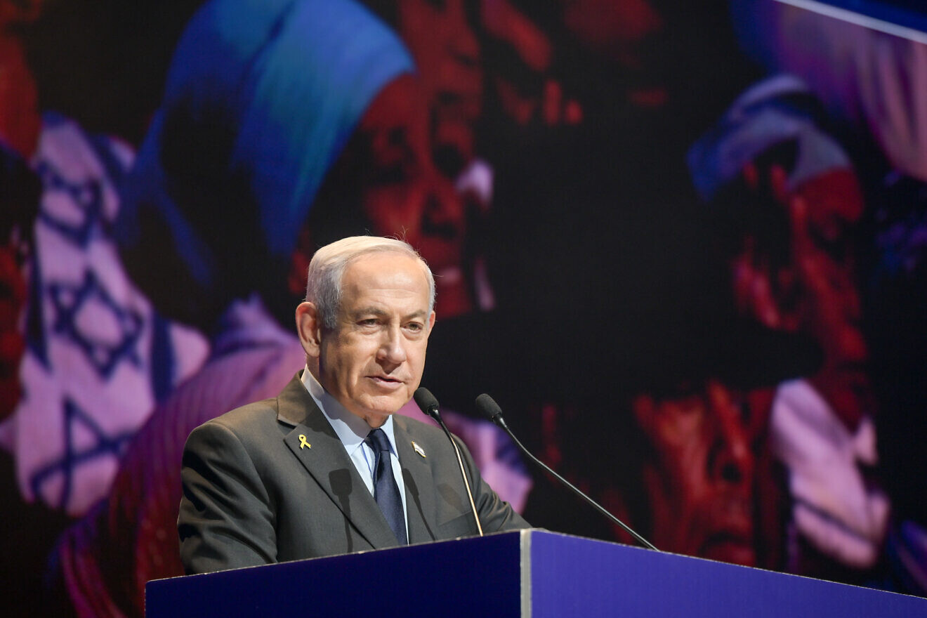 Prime Minister Benjamin Netanyahu a ceremony marking the 40th anniversary of Operation Moses, the covert aliyah of Ethiopian Jews, at the United Nations Buildings in Jerusalem, Feb. 25, 2025. Photo by Ma'ayan Toaf/GPO.