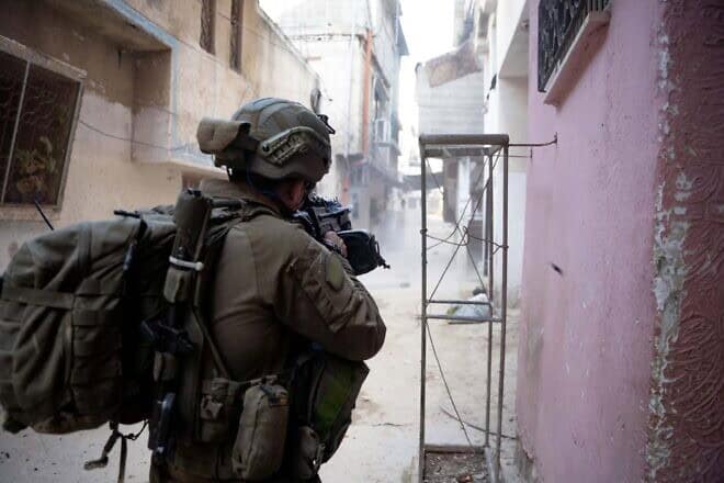 Israel Defense Forces troops operate in the northern Samaria city of Jenin, Feb. 2, 2025. Credit: IDF.