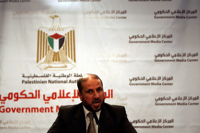 Mahmoud al-Habash, Palestinian minister of religious endowments, during a news conference, Sept. 27, 2009. Credit: Issam Rimawi/Flash 90.