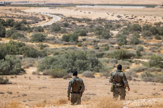 Members of the Israel Border Police's Yamas special operations counter-terrorism unit on the border with Egypt on July 12, 2022. Photo by Nati Shohat/Flash90.