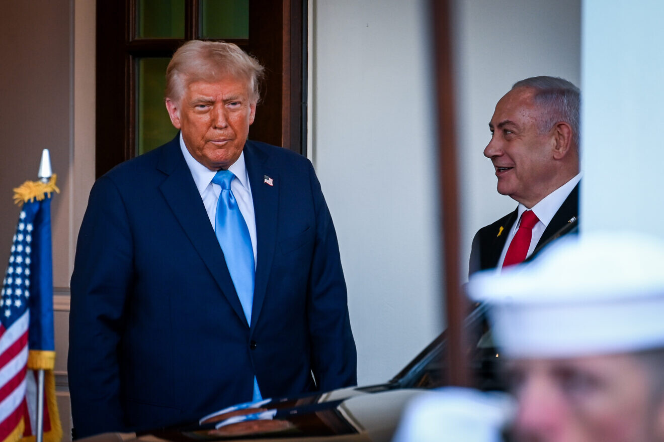 U.S. President Donald Trump and Israeli prime Minister Benjamin Netanyahu at the White House in Washington D.C., Feb. 4, 2025. Photo by Liri Agami/Flash90.