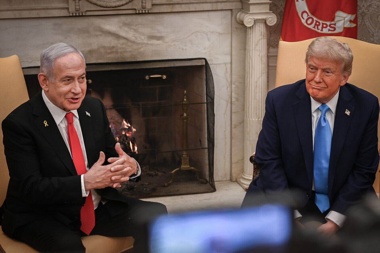 U.S. President Donald Trump meets with Israeli prime Minister Benjamin Netanyahu at the White House in Washington D.C., Feb. 4, 2025. Photo by Liri Agami/Flash90.