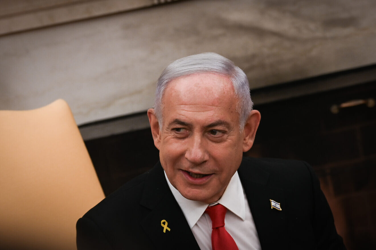 Israeli Prime Minister Benjamin Netanyahu at a meeting with U.S. President Donald Trump at the White House in Washington, D.C., Feb. 4, 2025. Photo by Liri Agami/Flash90.