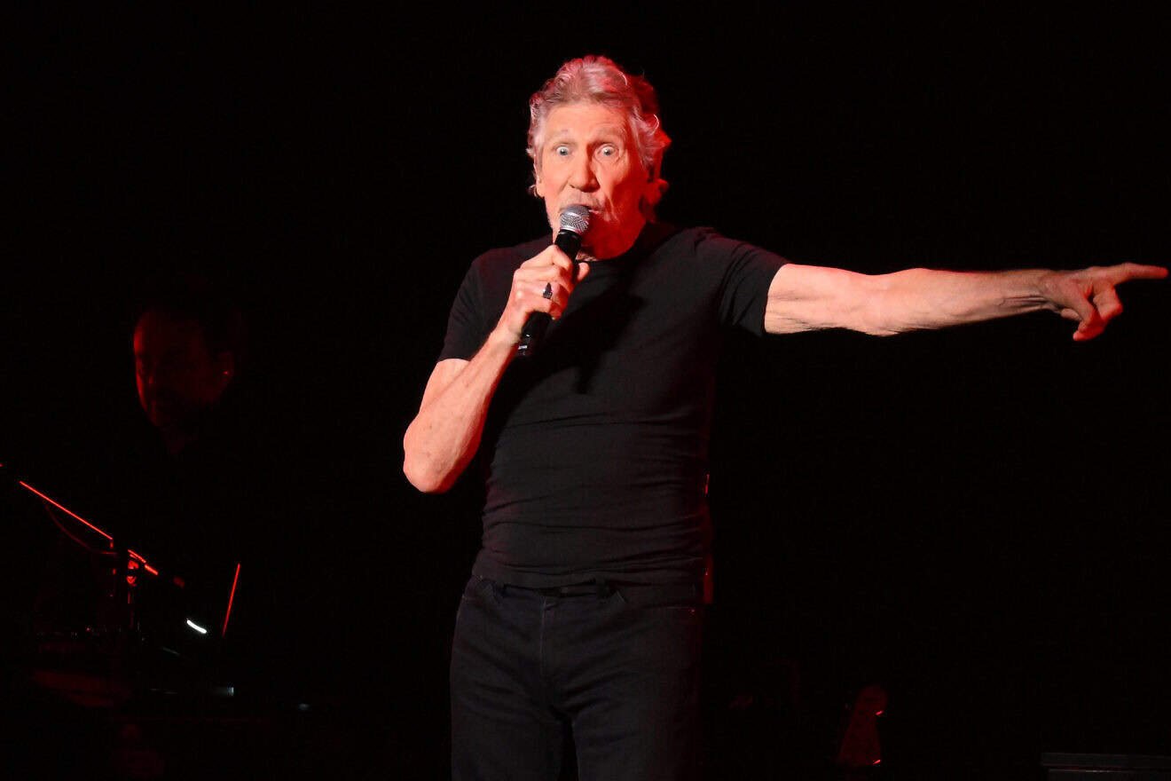 English musician Roger Waters performs during his tour "This Is Not a Drill" in Bogotá, Columbia, Dec. 5, 2023. Photo by Raul Arboleda/AFP via Getty Images.