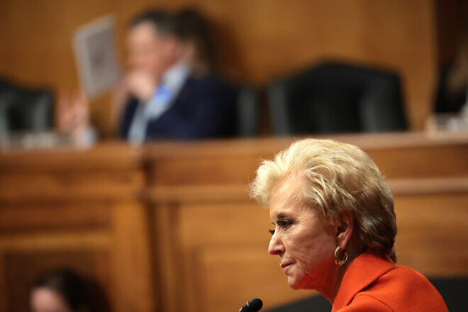 Linda McMahon, U.S. President Donald Trump’s nominee to be secretary of education, testifies during her Senate Health, Education, Labor and Pensions Committee confirmation hearing in the Dirksen Senate Office Building, Feb. 13, 2025. Photo by Win McNamee/Getty Images.