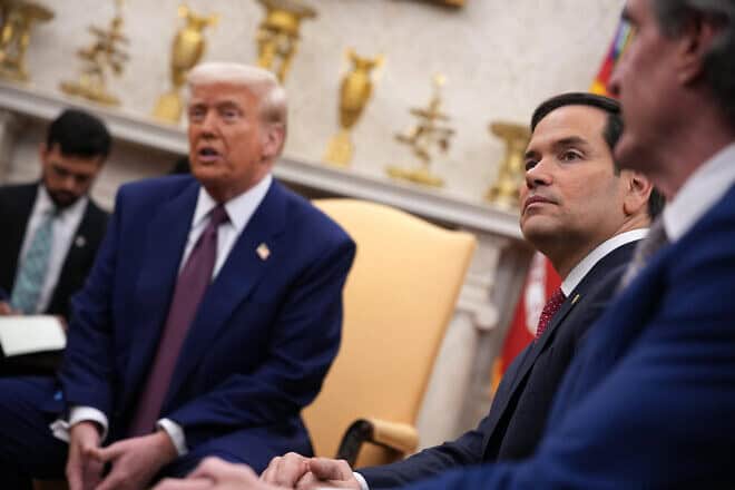 U.S. Secretary of State Marco Rubio attends a meeting between U.S. President Donald Trump and Indian Prime Minister Narendra Modi at the Oval Office in the White House on Feb. 13, 2025. Photo by Andrew Harnik/Getty Images.