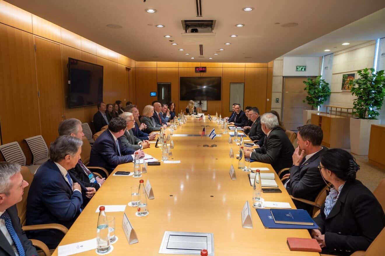 A U.S. House delegation headed by Rep. Jim Jordan (R-Ohio) meets with Israeli Foreign Minister Gideon Sa'ar, Feb. 18, 2025. Credit: Israeli Ministry for Foreign Affairs.