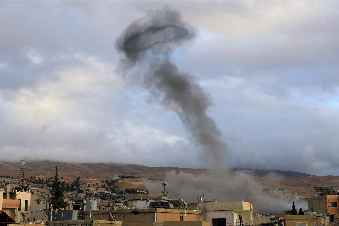 Smoke rises from the site of an Israeli Air Force strike in the city of Baalbek in Lebanon's Bekaa Valley, on Nov. 25, 2024. Photo by Nidal Solh/AFP via Getty Images.