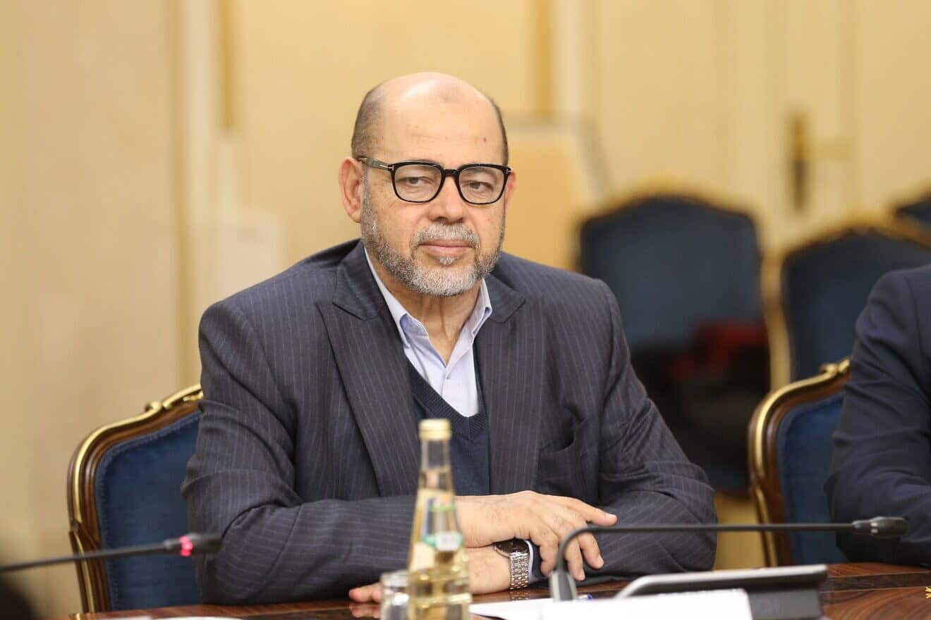 Mousa Abu Marzouk as part of a Hamas delegation in Moscow on Sept. 13, 2022. Credit: Council of the Federation of the Federal Assembly of the Russian Federation via Wikimedia Commons.