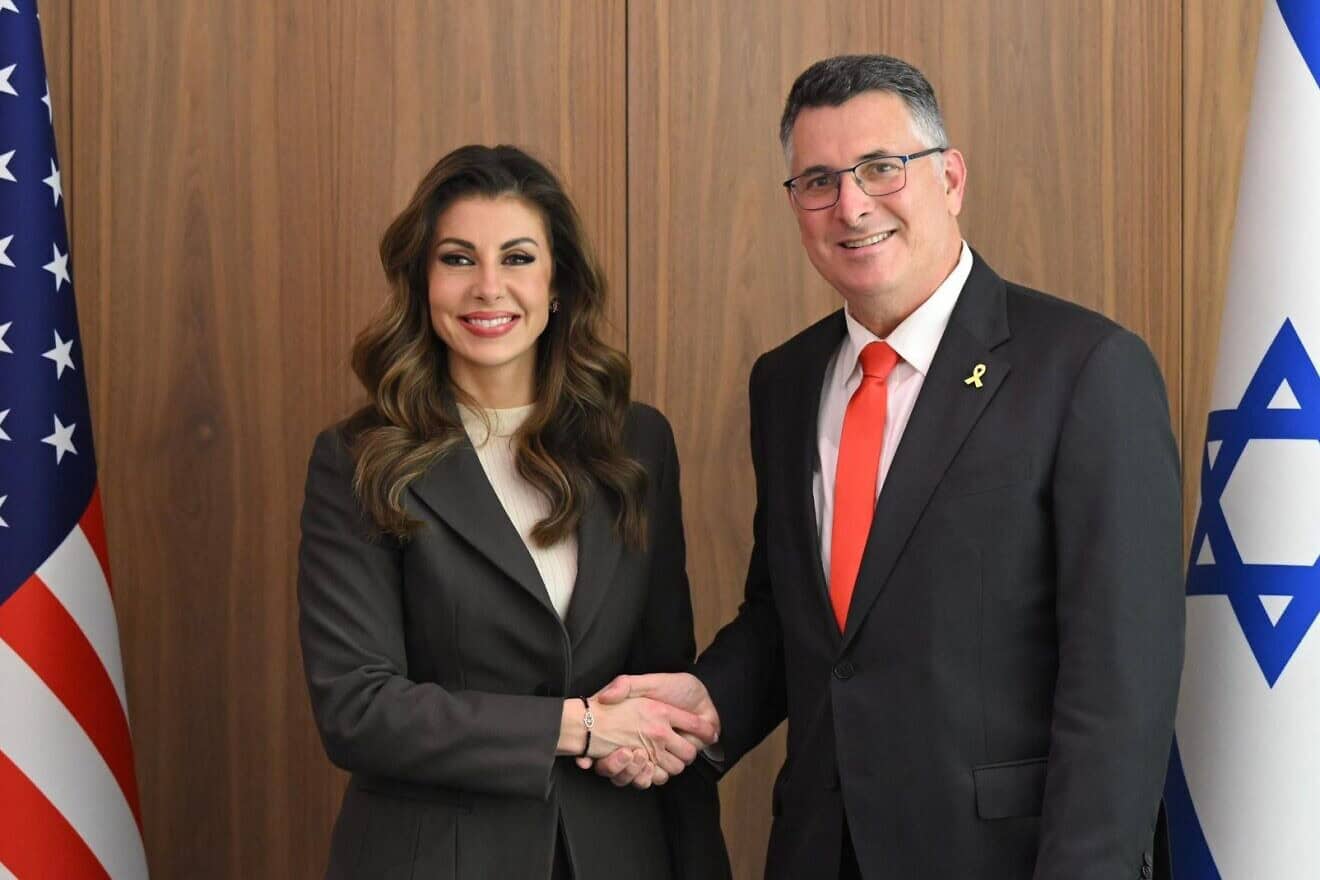 Israeli Foreign Minister Gideon Sa'ar meets with U.S. Deputy Special Envoy to the Middle East Morgan Ortagus following her visit to Lebanon, Feb. 8, 2025. Credit: MFA.