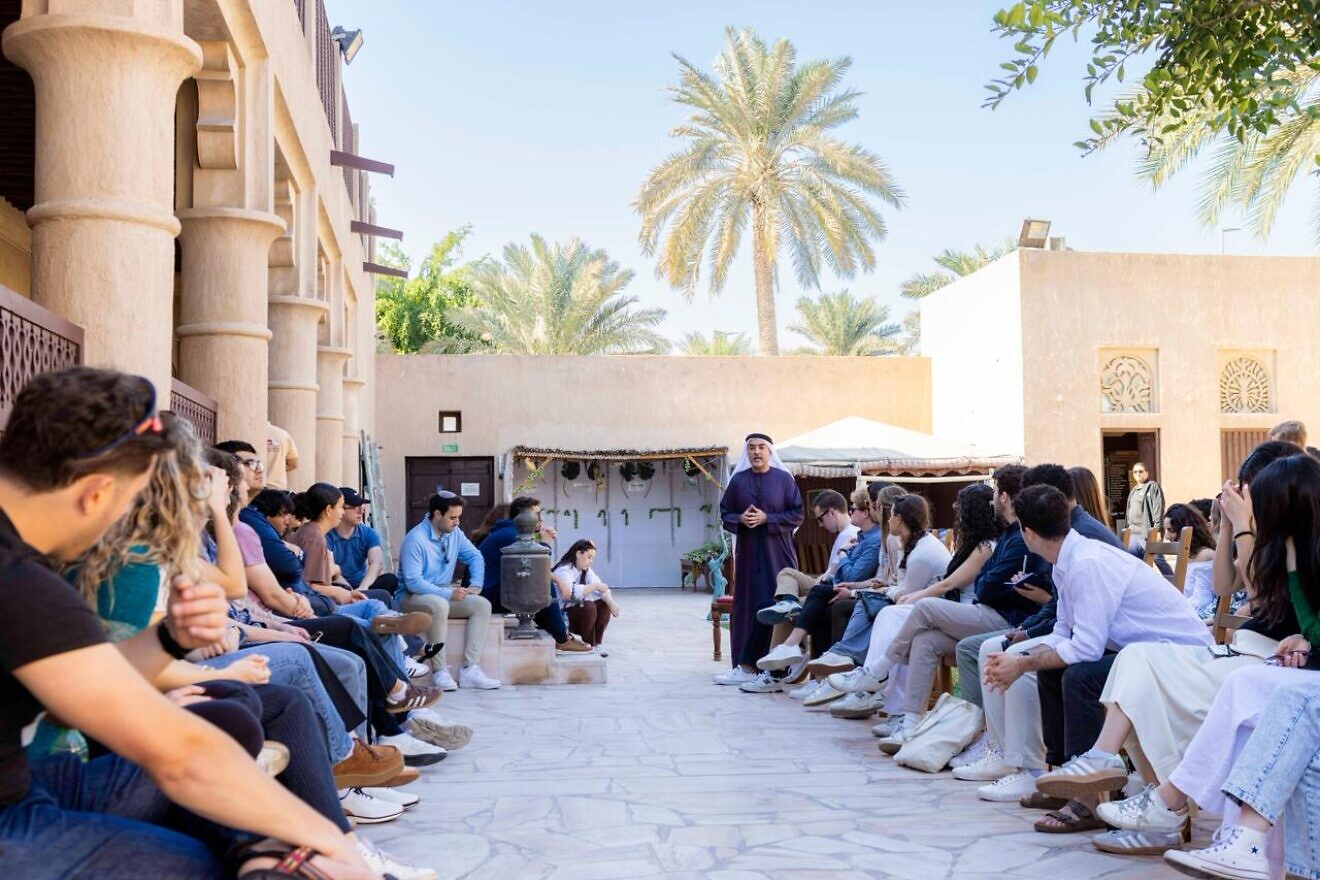 Students, who were part of the Geller International Fellowship of the Israel on Campus Coalition, visit the Crossroads of Civilizations Museum in Dubai, United Arab Emirates, home to the first Holocaust exhibit in the Arab world, as part of a Dec. 29, 2024 to Jan. 9, 2025 trip to Israel and the United Arab Emirates. Credit: Courtesy of ICC via Shield Communications PR.