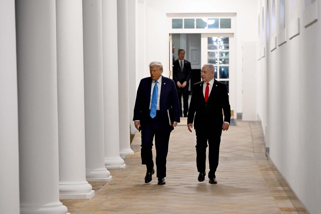 Israeli Prime Minister Benjamin Netanyahu and U.S. President Donald Trump at the White House in Washington, D.C., Feb. 4, 2025. Credit: Avi Ohayon/GPO.