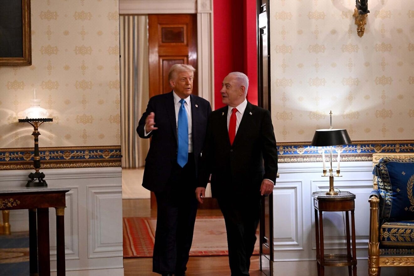 U.S. President Donald Trump and Israeli Prime Minister Benjamin Netanyahu at the White House in Washington, D.C., Feb. 4, 2025. Photo by Avi Ohayon/GPO.
