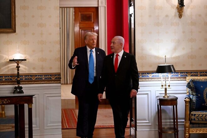 U.S. President Donald Trump and Israeli Prime Minister Benjamin Netanyahu at the White House in Washington, D.C., Feb. 4, 2025. Photo by Avi Ohayon/GPO.