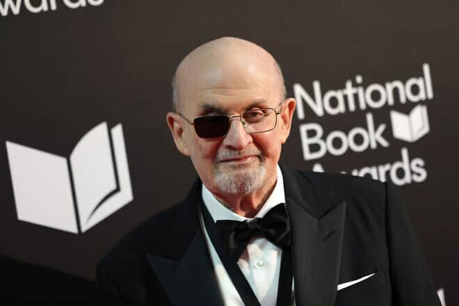 Salman Rushdie attends the 75th National Book Awards at the Cipriani Wall Street event venue in Manhattan on Nov. 20, 2024. Photo by Dimitrios Kambouris/Getty Images.