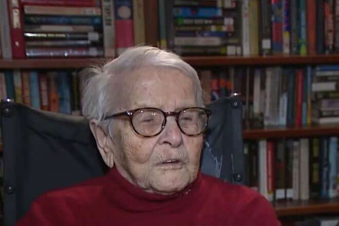 Holocaust survivor Rose Girone, 113, speaks with Fox 5 NY's Jodi Goldberg in January 2025. Source: Screenshot.