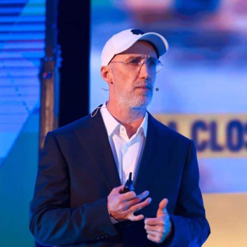 Yael Foundation co-founder Uri Poliavich speaks at the organization's annual conference in Cyprus, Feb. 4, 2025. Credit: Yael Foundation.