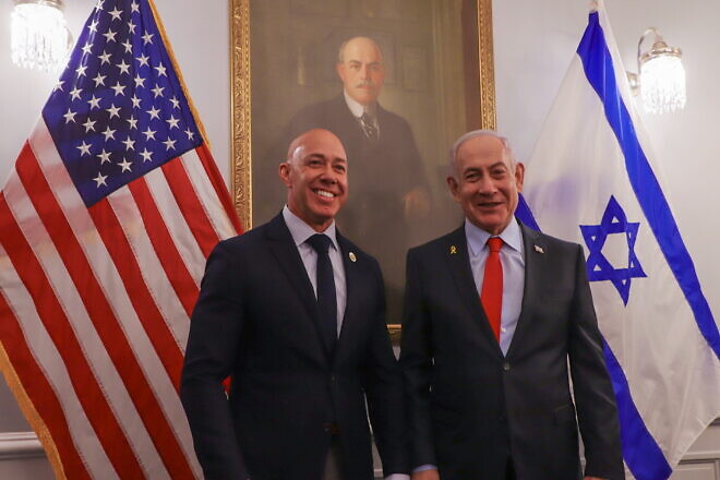 Israeli Prime Minister Benjamin Netanyahu with Rep. Brian Mast (R-Fla.) at the U.S. Capitol, Feb. 6, 2025. Credit: House Foreign Affairs Committee.