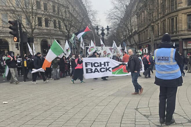 Anti-Israel protester march through London, UK in January 2025. Photo courtesy of David Collier.