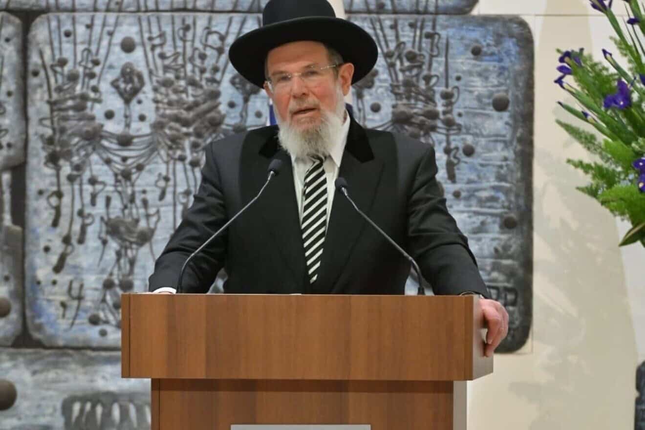 Israeli Ashkenazi Chief Rabbi Kalman Ber.  Credit: Courtesy.