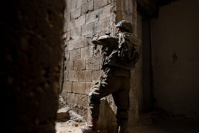 An Israeli soldier in Tulkarem, Samaria, March 6, 2025. Credit: IDF.