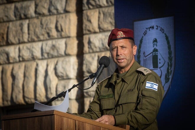 Maj. Gen. Avi Bluth, incoming head of the IDF Central Command, attends a ceremony held at Central Command headquarters in Jerusalem on July 8, 2024. Photo by Oren Ben Hakoon/Flash90.