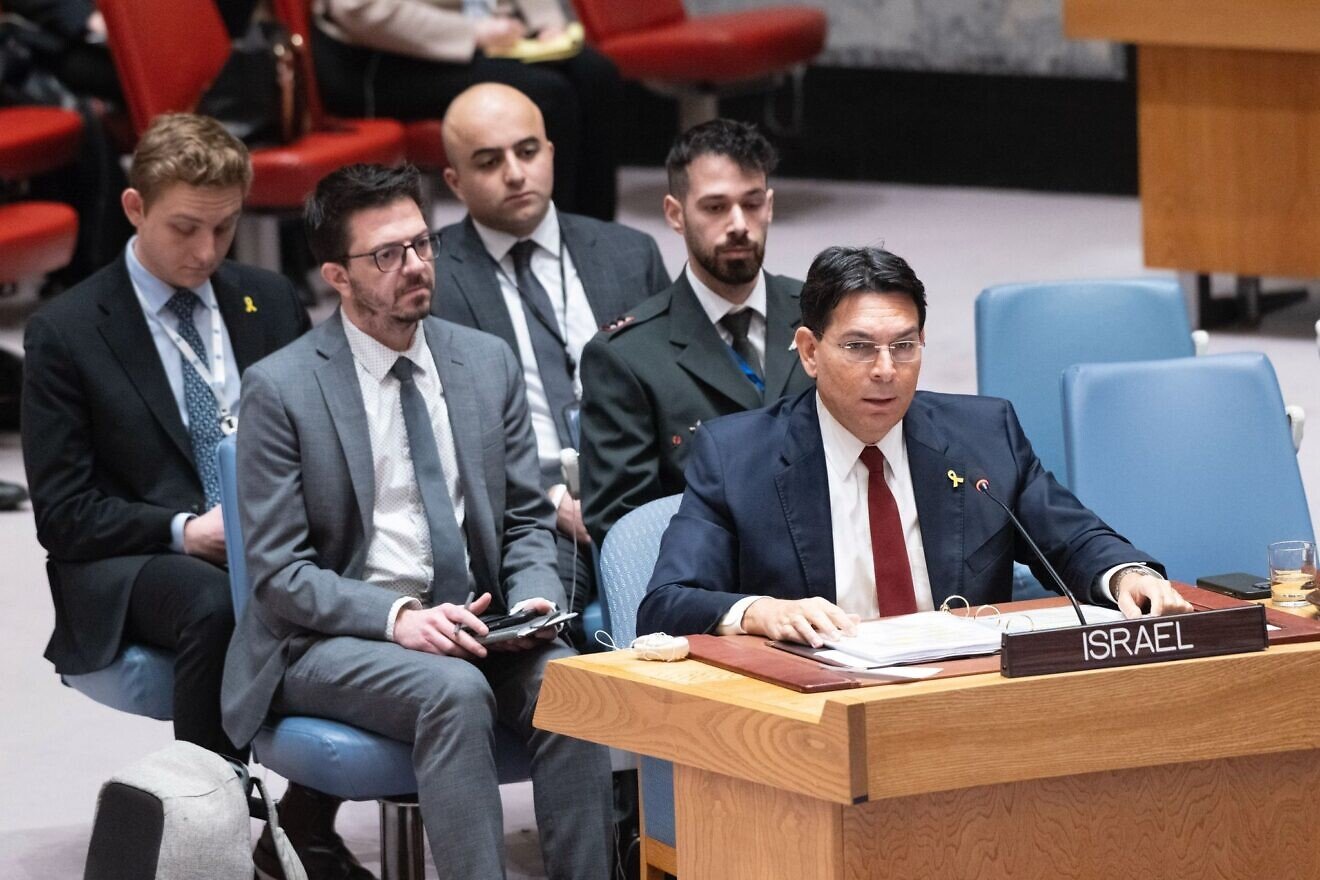Danny Danon, Israeli ambassador to the United Nations, addresses the U.N. Security Council on March 21, 2025. Credit: Evan Schneider/U.N. Photo.