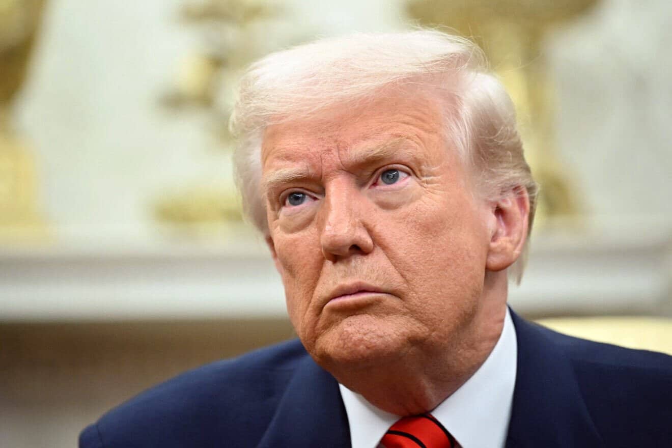 U.S. President Donald Trump listens as he hosts NATO Secretary General Mark Rutte at the White House in Washington, D.C., on March 13, 2025. Photo by Mandel Ngam/AFP via Getty Images.