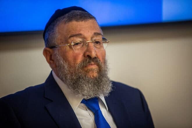 Israeli Labor Minister Yoav Ben-Tzur at a presentation of the poverty report for 2024 at the National Insurance Institute in Jerusalem, Dec. 18, 2024. Photo by Oren Ben Hakoon/Flash90.