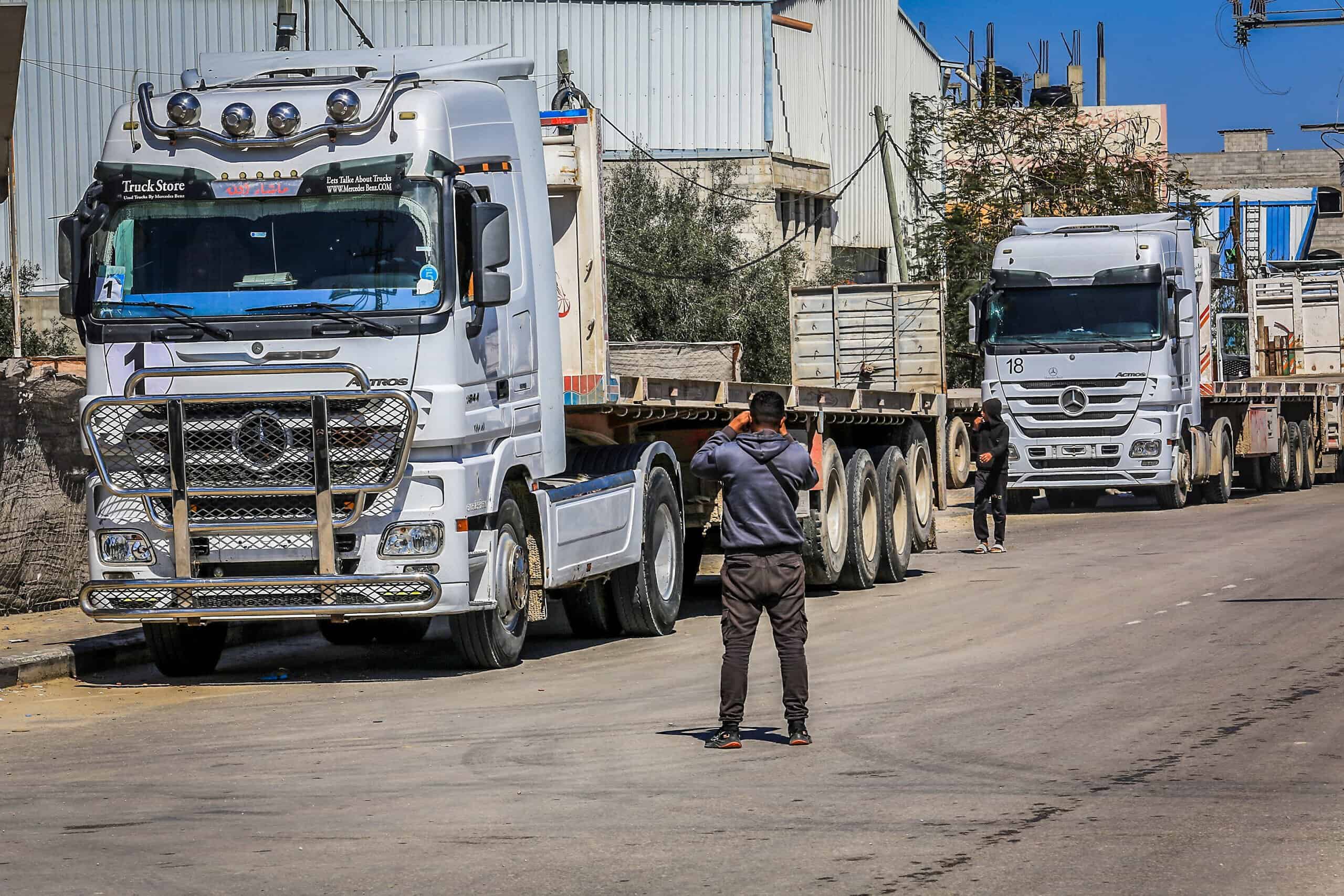 humanitarian aid trucks