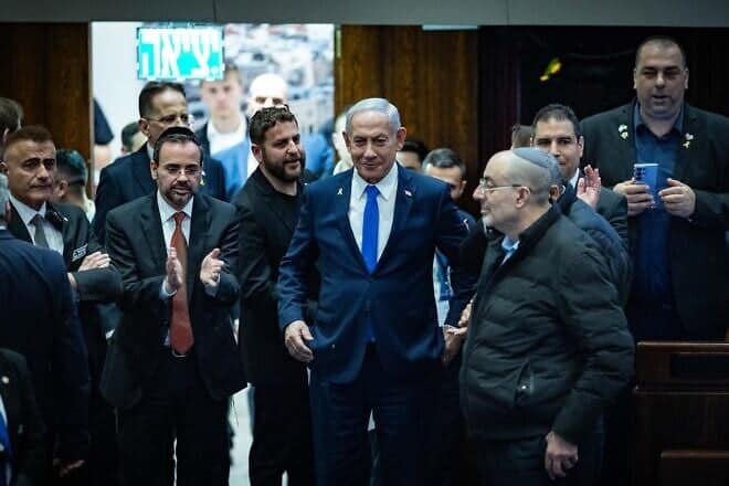 A vote on the state budget at the Knesset, the Israeli parliament in Jerusalem, March 25, 2025. Photo by Yonatan Sindel/Flash90.