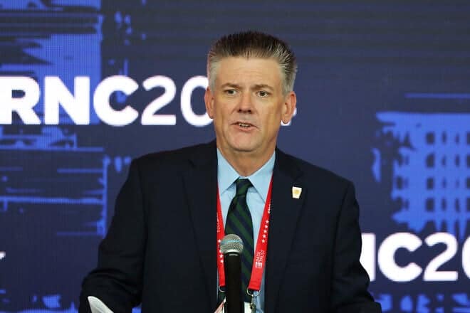 U.S. National Security Council spokesperson Brian Hughes, pictured in his previous role as a senior adviser to then-Republican presidential candidate President Donald Trump, in Milwaukee, Wis., on July 16, 2024. Photo by Michael M. Santiago/Getty Images.