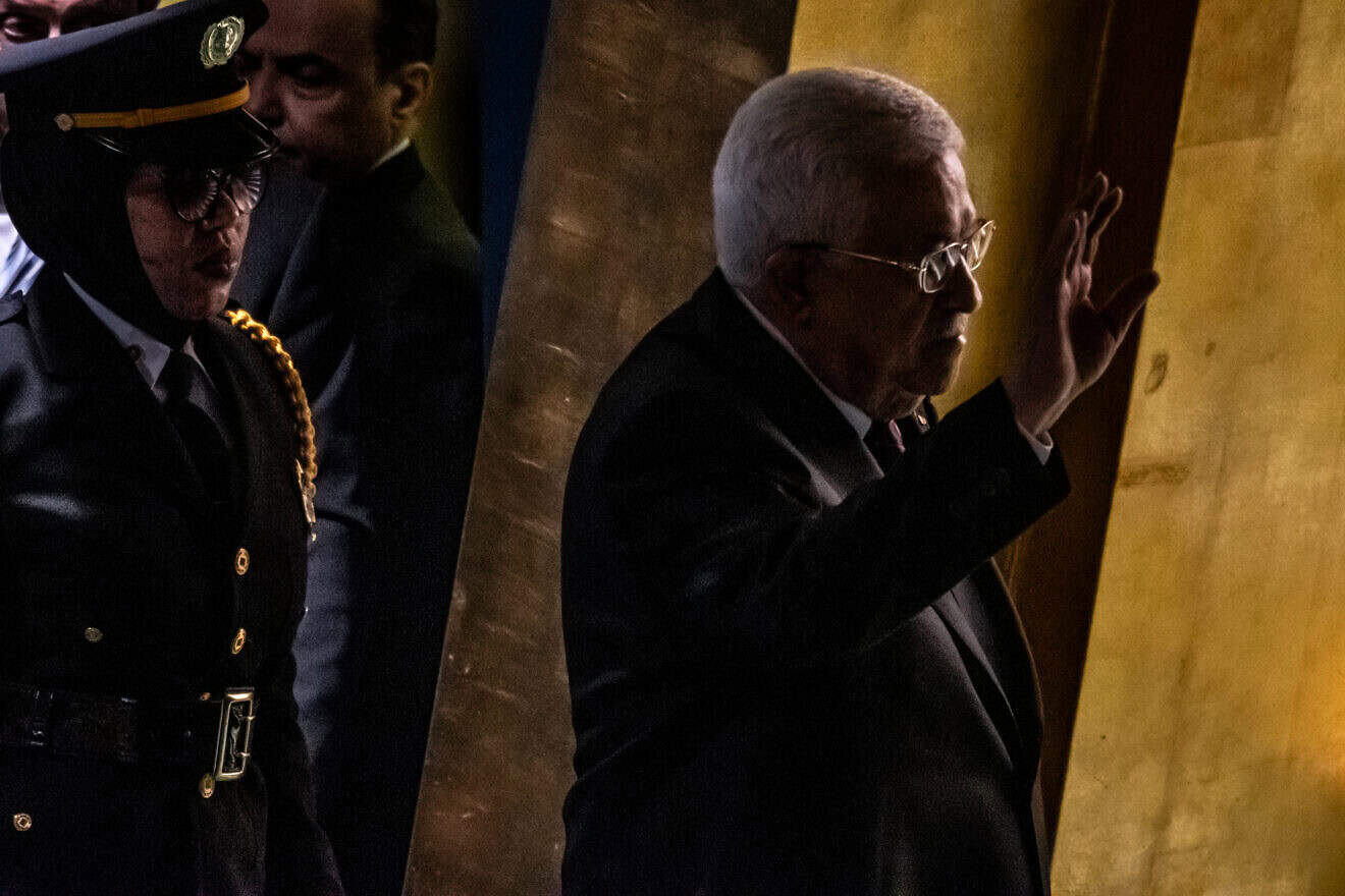 P.A. president Mahmoud Abbas approaches the podium during the United Nations General Assembly (UNGA) at the United Nations headquarters in New York City, on Sept. 26, 2024. Photo: Stephanie Keith/Getty Images.