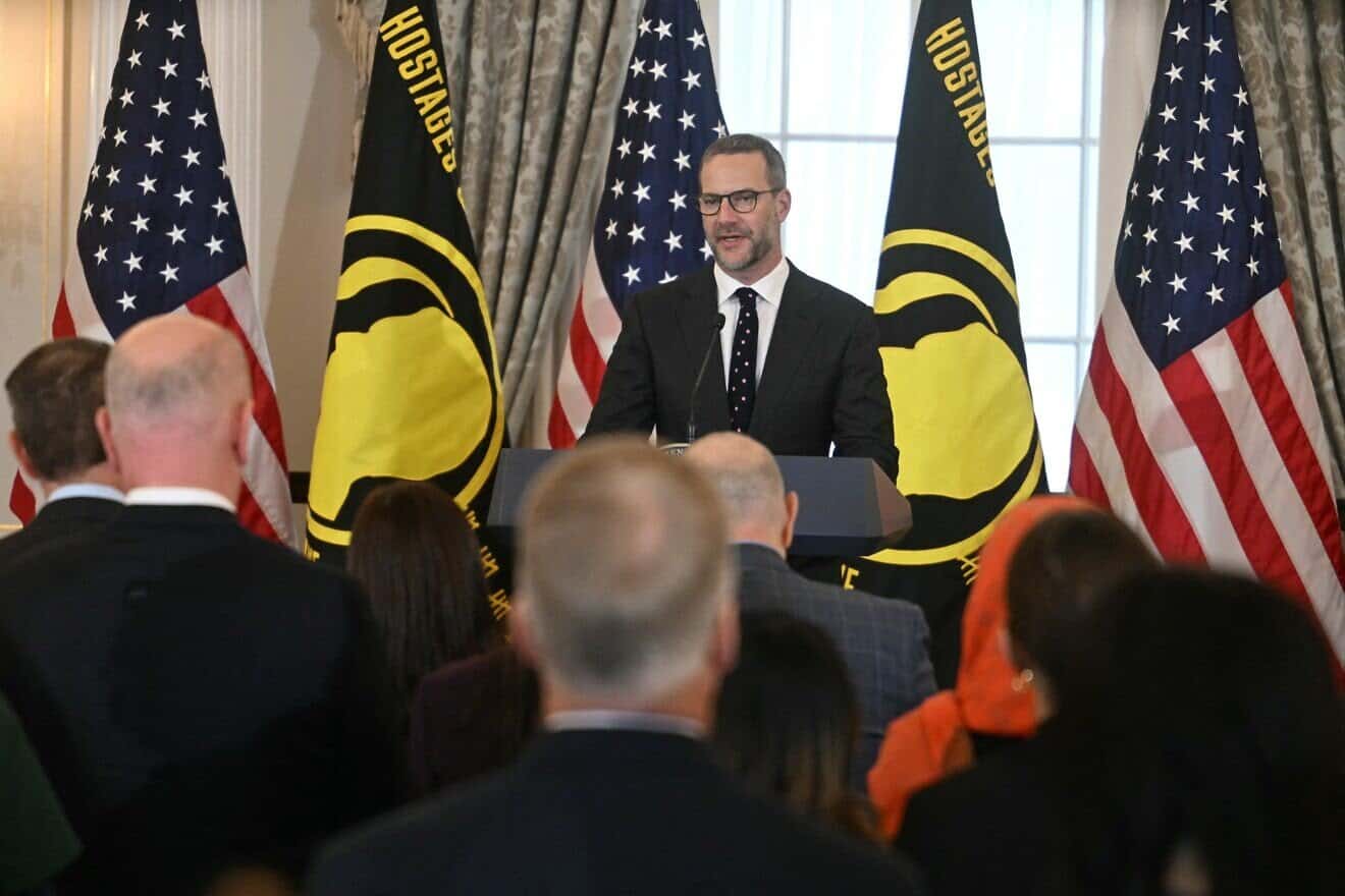Adam Boehler, the U.S. envoy for hostage affairs, speaks at the U.S. State Department on March 6, 2025. Photo by Jim Watson/AFP via Getty Images.